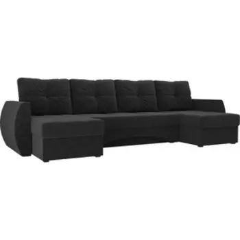 Диван АртМебель Сатурн велюр серый П-образный