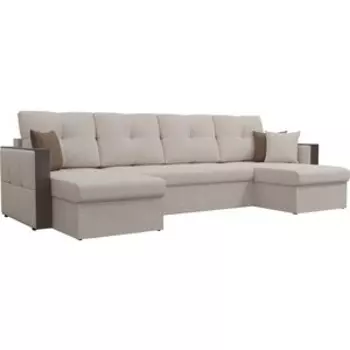 Диван АртМебель Валенсия рогожка бежевый П-образный