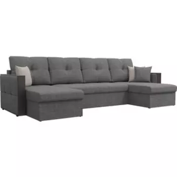 Диван АртМебель Валенсия рогожка серый П-образный