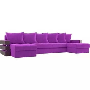 Диван АртМебель Венеция микровельвет фиолетовый П-образный
