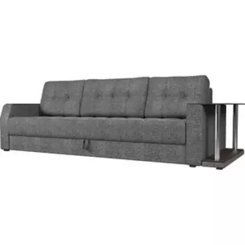 Диван-еврокнижка АртМебель Атлант рогожка серый стол с правой стороны