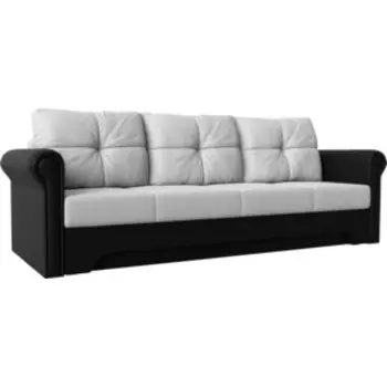 Диван-еврокнижка АртМебель Европа эко-кожа бело-черный