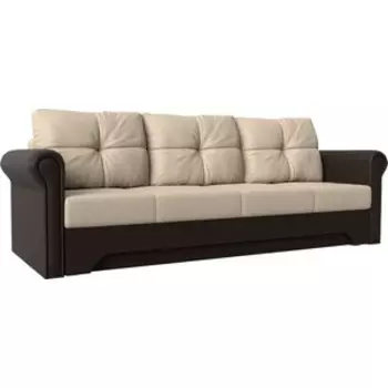 Диван-еврокнижка АртМебель Европа эко-кожа бежево-коричневый