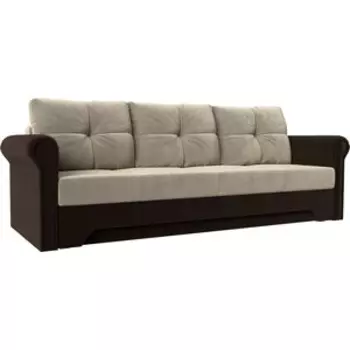 Диван-еврокнижка АртМебель Европа микровельвет бежево-коричневый