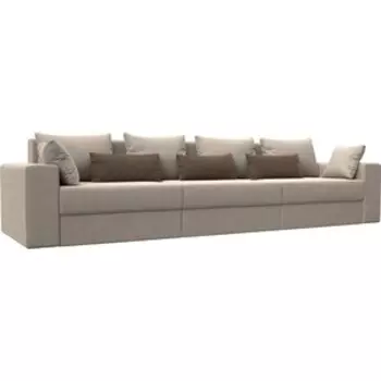 Диван-еврокнижка АртМебель Майами Long рогожка бежевый бежевый/коричневый