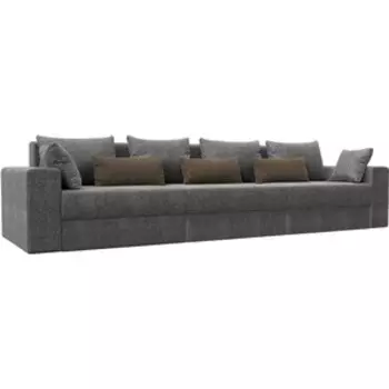 Диван-еврокнижка АртМебель Майами Long рогожка серый серый/коричневый