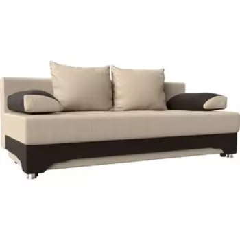 Диван-еврокнижка АртМебель Ник-2 эко-кожа бежево-коричн