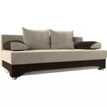 Диван-еврокнижка АртМебель Ник-2 микровельвет бежево-коричн