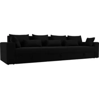 Диван-еврокнижка Мебелико Майами Long микровельвет черный