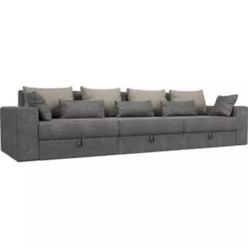 Диван-еврокнижка Мебелико Майами Long рогожка серый бежевый/серый