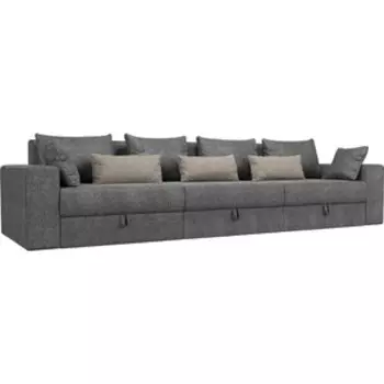 Диван-еврокнижка Мебелико Майами Long рогожка серый серый/бежевый