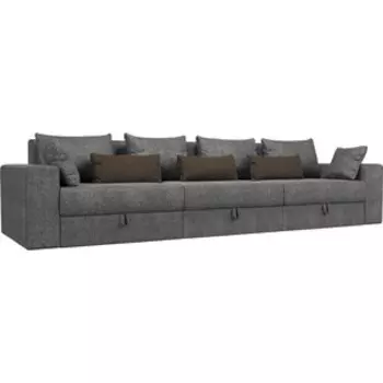 Диван-еврокнижка Мебелико Майами Long рогожка серый серый/коричневый