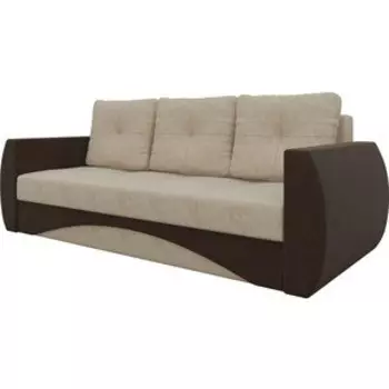 Диван-еврокнижка Мебелико Сатурн микровельвет бежево-коричневый