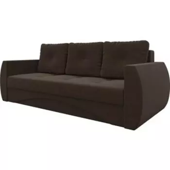Диван-еврокнижка Мебелико Сатурн микровельвет коричневый