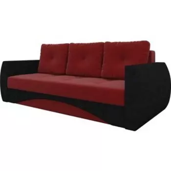 Диван-еврокнижка Мебелико Сатурн микровельвет красно-черный