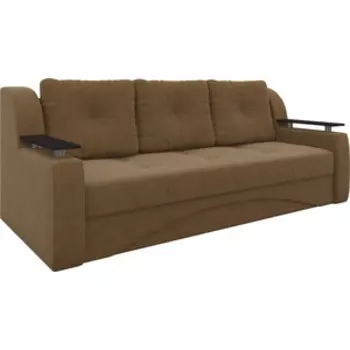 Диван-еврокнижка Мебелико Сенатор микровельвет коричневый
