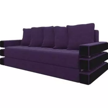 Диван-еврокнижка Мебелико Венеция микровельвет фиолетовый