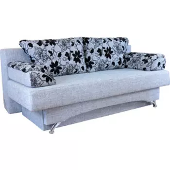 Диван еврокнижка Шарм-Дизайн Евро 130 шенилл серый цветы