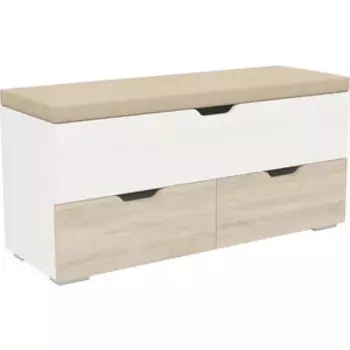 Диван Гранд Кволити 2-4201 Флинт рамух белый/дуб сонома/к/з темно бежевый