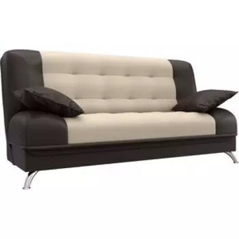 Диван-книжка АртМебель Анна эко-кожа бежево-коричневый