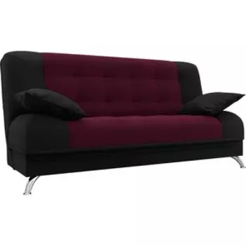 Диван-книжка АртМебель Анна микровельвет красно-черный