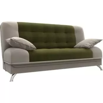 Диван-книжка АртМебель Анна микровельвет зелено-бежевый