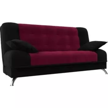 Диван-книжка Мебелико Анна микровельвет красно-черный