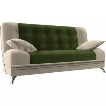 Диван-книжка Мебелико Анна микровельвет зелено-бежевый
