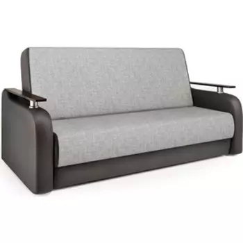 Диван книжка Шарм-Дизайн Грант Д 120 экокожа шоколад и серый шенилл