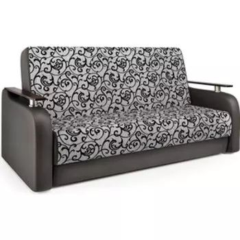 Диван книжка Шарм-Дизайн Грант Д 140 экокожа шоколад и шенилл узоры