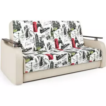 Диван книжка Шарм-Дизайн Грант Д 140 велюр Париж и экокожа беж