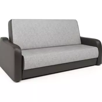 Диван книжка Шарм-Дизайн Грант М 120 экокожа шоколад и серый шенилл