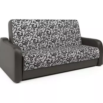 Диван книжка Шарм-Дизайн Грант М 140 экокожа шоколад и шенилл узоры