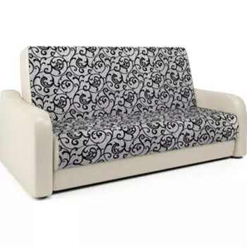 Диван книжка Шарм-Дизайн Грант М 140 экокожа беж и шенилл узоры