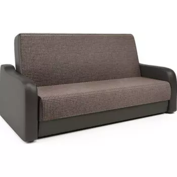 Диван книжка Шарм-Дизайн Грант М 140 Корфу коричневый и экокожа шоколад