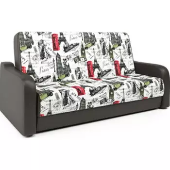 Диван книжка Шарм-Дизайн Грант М 140 велюр Париж и экокожа шоколад