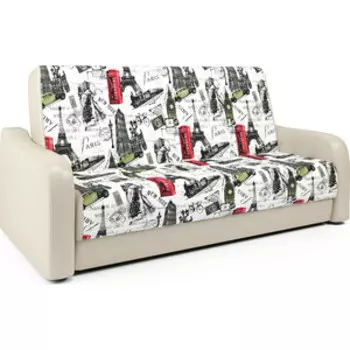 Диван книжка Шарм-Дизайн Грант М 140 велюр Париж и экокожа беж