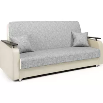 Диван книжка Шарм-Дизайн Мелодия ДП №1 140 шенилл серый и экокожа беж