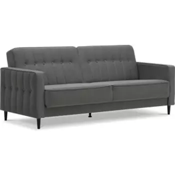Диван-кровать Ладья Клайд велюр серый