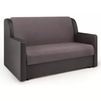 Диван-кровать Шарм-Дизайн Аккорд Д 140 рогожка латте и экокожа шоколад