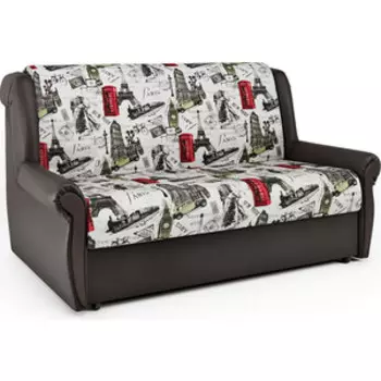 Диван-кровать Шарм-Дизайн Аккорд М 140 велюр Париж и экокожа шоколад