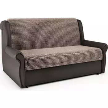 Диван-кровать Шарм-Дизайн Аккорд М 140 Корфу коричневый и экокожа шоколад