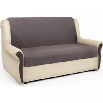 Диван-кровать Шарм-Дизайн Аккорд М 140 рогожка латте и экокожа беж