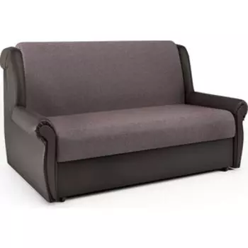 Диван-кровать Шарм-Дизайн Аккорд М 140 рогожка латте и экокожа шоколад