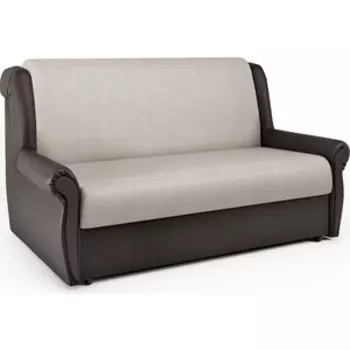 Диван-кровать Шарм-Дизайн Аккорд М 140 экокожа шоколад и шенилл беж