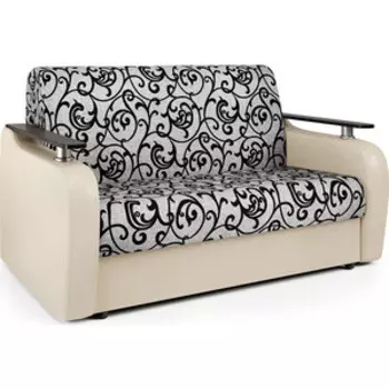 Диван-кровать Шарм-Дизайн Гранд Д 160 экокожа беж и узоры