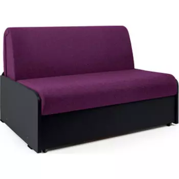 Диван-кровать Шарм-Дизайн Коломбо БП 140 фиолетовая рогожка и экокожа черный