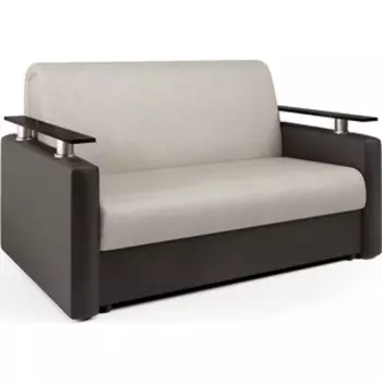 Диван-кровать Шарм-Дизайн Шарм 120 экокожа шоколад и шенилл беж