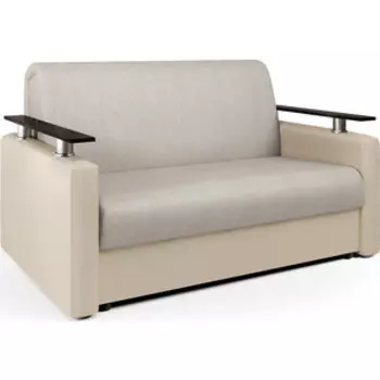 Диван-кровать Шарм-Дизайн Шарм 140 экокожа беж и шенилл беж