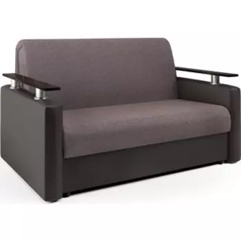 Диван-кровать Шарм-Дизайн Шарм 140 рогожка латте и экокожа шоколад